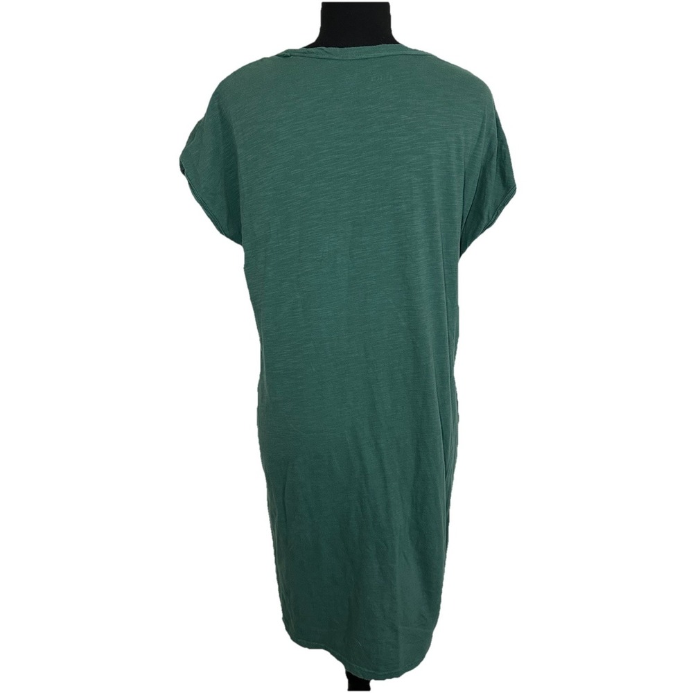 PACT Women's MEDIUM Green Organic Cotton Short Sleeve T-Shirt Dress Minimalist - Picture 5 of 10